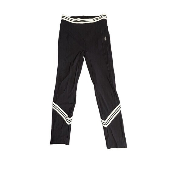 Free People Movement Zephyr Stripe Leggings‎ Black White Size Medium - Picture 1 of 6